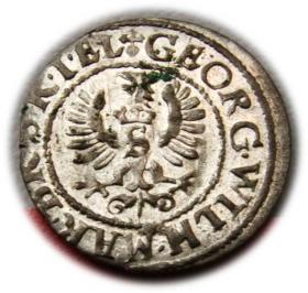 Obrazek 2 dla: Szeląg 1627 Jerzy Wilhelm Księstwo Pruskie Królewiec