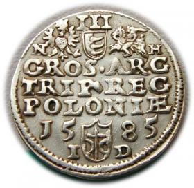 Obrazek 2 dla: Trojak 1585 Stefan Batory Olkusz