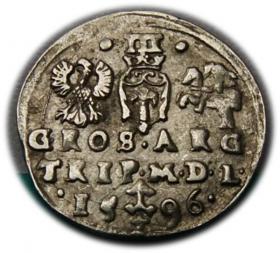 Obrazek 2 dla: Trojak 1596 Zygmunt III Waza Wilno