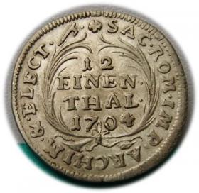 Obrazek dla: 1/12 talara 1704 August II Mocny Drezno