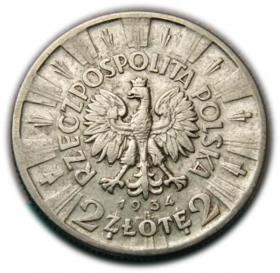 Obrazek 2 dla: 2 złote 1934 Józef Piłsudski Warszawa