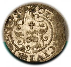 Obrazek 2 dla: Szeląg 1595 Zygmunt III Waza Ryga