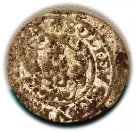 Obrazek 2 dla: Szeląg 1596 Zygmunt III Waza Ryga