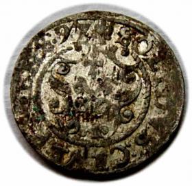 Obrazek 2 dla: Szeląg 1597 Zygmunt III Waza Ryga