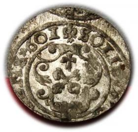 Obrazek 2 dla: Szeląg 1601 Zygmunt III Waza Ryga