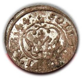 Obrazek 2 dla: Szeląg 1644 Krystyna Waza Ryga