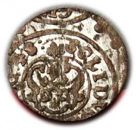 Obrazek 2 dla: Szeląg 1648 Krystyna Waza Ryga