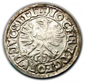 Obrazek 2 dla: 3 krajcary 1618 Jan Krystian Jerzy Rudolf Księstwo BrzeskoLegnickoWołowskie Złoty Stok