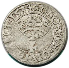 Obrazek 2 dla: Grosz 1534 Zygmunt I Stary Gdańsk