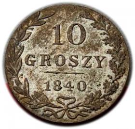 Obrazek dla: 10 groszy 1840 Mikołaj I Romanow byłe Królestwo Polskie Warszawa