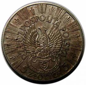 Obrazek 2 dla: 5 złotych 1934 Józef Piłsudski Orzeł Legionowy