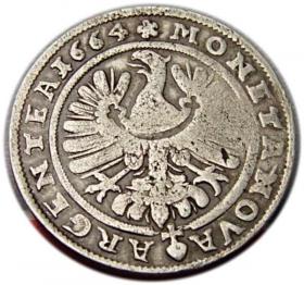 Obrazek 2 dla: 15 krajcarów 1664 Chrystian Wołowski Księstwo Brzesko  Legnicko  Wołowskie Brzeg