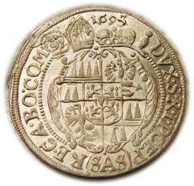Obrazek 2 dla: 3 krajcary 1695 Karol II Lichtenstein Ołomuniec