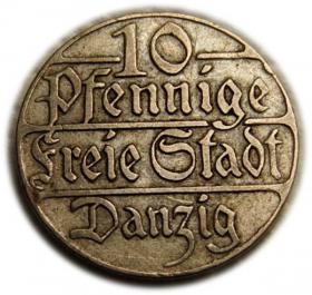 Obrazek dla: 10 fenigów 1923 Wolne Miasto Gdańsk Berlin