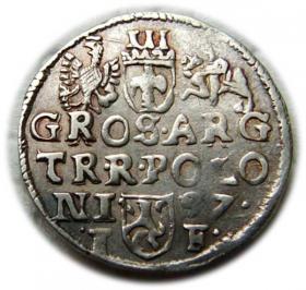 Obrazek 2 dla: Trojak 1597 Zygmunt III Waza Lublin