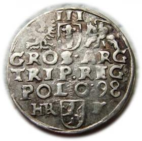 Obrazek 2 dla: Trojak 1598 Zygmunt III Waza Wschowa