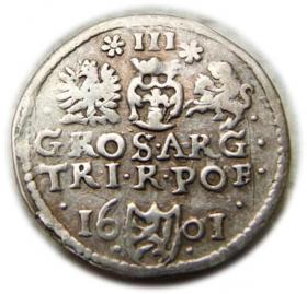 Obrazek 2 dla: Trojak 1601 Zygmunt III Waza Wschowa