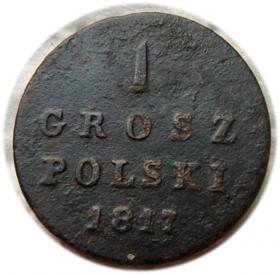 Obrazek dla: 1 grosz 1817 Aleksander I Romanow Królestwo Polskie pod zaborem, Warszawa