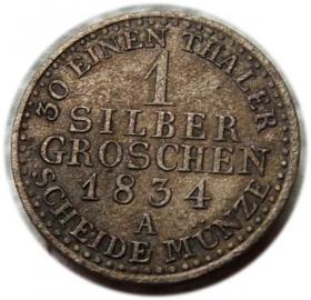 Obrazek dla: 1 srebrny grosz 1834 Fryderyk Wilhelm III Berlin