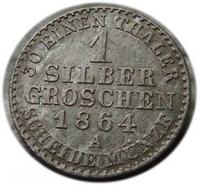 Obrazek dla: 1 srebrny grosz 1864 Wilhelm I Hohenzollern Berlin