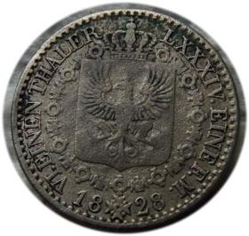 Obrazek 2 dla: 1/6 talara 1828 Fryderyk Wilhelm III Monachium