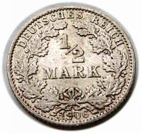Obrazek dla: 1/2 marki 1906 Drezno