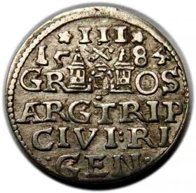 Obrazek 2 dla: Trojak 1584 Stefan Batory Ryga