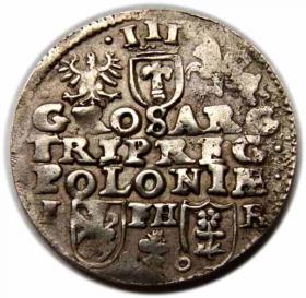 Obrazek 2 dla: Trojak 1596 Zygmunt III Waza Poznań