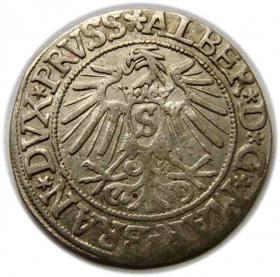 Obrazek 2 dla: Grosz 1537 Albrecht Hohenzollern Księstwo Pruskie Królewiec