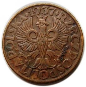 Obrazek 2 dla: 5 groszy 1937 II RP Warszawa