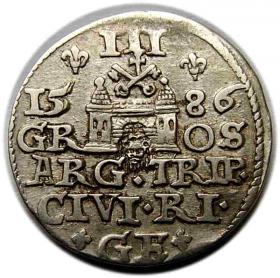 Obrazek 2 dla: Trojak 1586 Stefan Batory Ryga