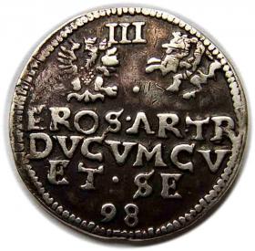 Obrazek 2 dla: Trojak 1598 Wilhelm Kettler Księstwo Kurlandzkie Mitawa