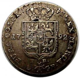 Obrazek 2 dla: Dwuzłotówka 1792 Stanisław August Poniatowski Warszawa