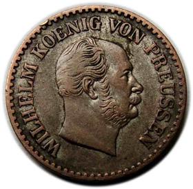 Obrazek 2 dla: 1 srebrny grosz Wilhelm I Hohenzollern Prusy Berlin