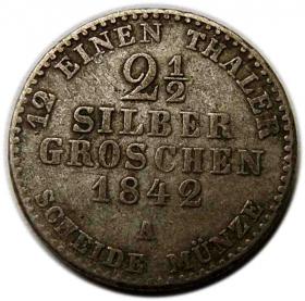 Obrazek dla: 2 1/2 srebrnego grosza 1842 Fryderyk Wilhelm IV Prusy Berlin