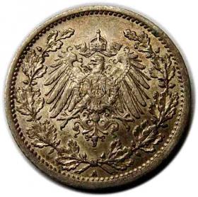 Obrazek 2 dla: 1/2 marki 1911 Wilhelm II Hohenzollern Niemcy Berlin