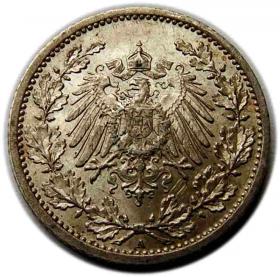 Obrazek 2 dla: 1/2 marki 1913 Wilhelm II Hohenzollern Niemcy Berlin