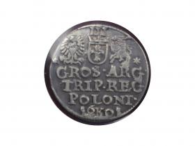 Obrazek 2 dla: Trojak 1601, Kraków, Zygmunt III waza