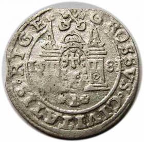 Obrazek 2 dla: Grosz 1581 Stefan Batory Ryga