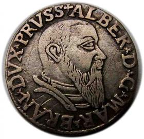 Obrazek dla: Trojak 1542 Albrecht Hohenzollern Księstwo Pruskie Królewiec