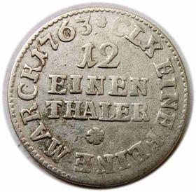 Obrazek 2 dla: 1/12 talara 1763 Fryderyk Chrystian Saksonia Lipsk