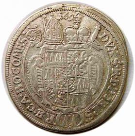 Obrazek 2 dla: 15 krajcarów 1694 Karol II Lichtenstein Ołomuniec