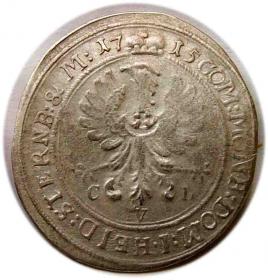 Obrazek 2 dla: 6 krajcarów 1715 Karol Fryderyk Oleśnicki Księstwo Oleśnickie 