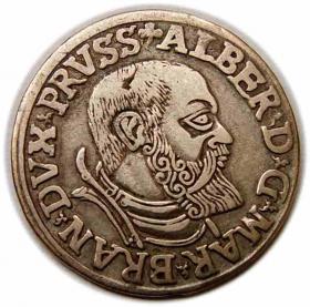 Obrazek dla: Trojak 1541 Albrecht Hohenzollern Księstwo Pruskie Królewiec