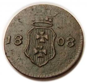 Obrazek 2 dla: Szeląg 1808 Wolne Miasto Gdańsk
