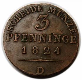 Obrazek dla: 1 fenig 1824 Fryderyk Wilhelm III Prusy Dusseldorf