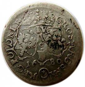 Obrazek 2 dla: Szóstak "IV" 1680 Jan III Sobieski Kraków