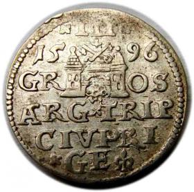 Obrazek 2 dla: Trojak 1596 Zygmunt III Waza Ryga