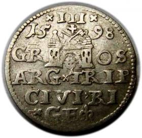 Obrazek 2 dla: Trojak 1598 Zygmunt III Waza Ryga