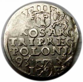 Obrazek 2 dla: Trojak 1593 Zygmunt III Waza Poznań